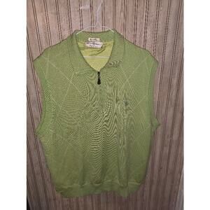 Fairway & Greene Italian Merino Green Argyle Men's Vest Size Large